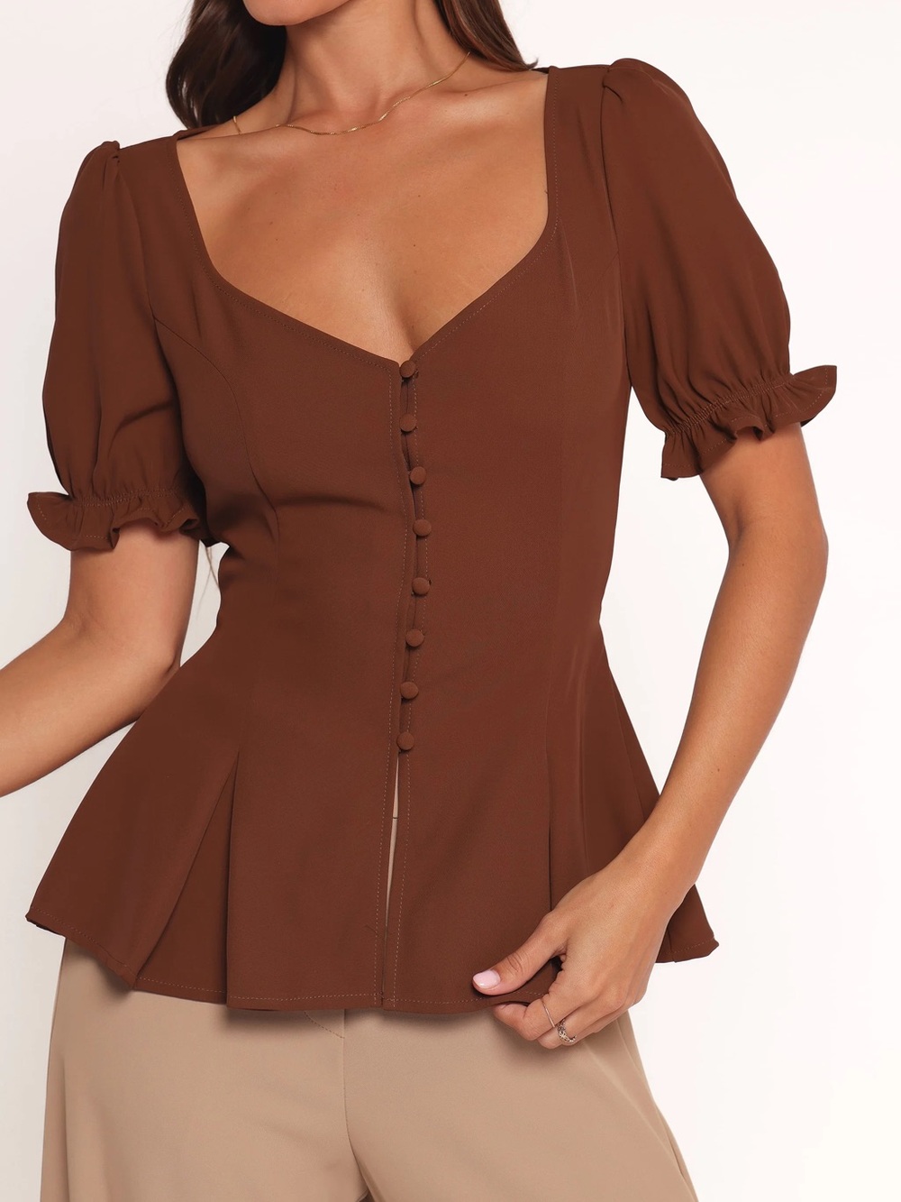 Petal & Pup Kameran Top in Chocolate Size Small